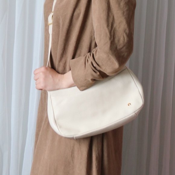 Etienne Aigner Leather Cream Crossbody Purse - Picture 2 of 8